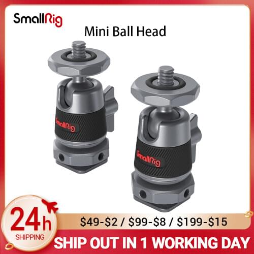 SmallRig 1/2 pcs Mini Ball Head with Removable Cold Shoe Mount Mounts lights & video accessories to the camera 2948/2795