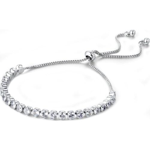 ISINYEE Fashion Cubic Zirconia Tennis Bracelet Adjustable Bangles Bracelets Womens Accessories Valentines Day Jewelry Gifts