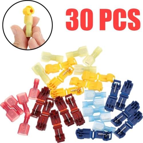 15pairs Newest T-Tap Insulated Wire Connectors Durable Quick Splice Terminal Spade Nylon Insulation Wire Connector Kit