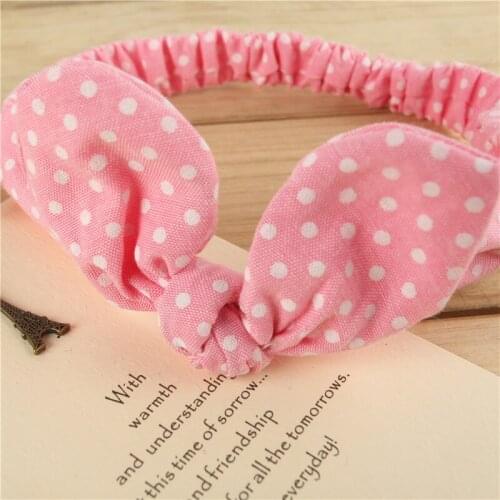 New Promotion Baby Girl Bow Elastic Headwear Fashion Dot Floral Print Cotton Kid Rabbit Ear Lovely Headhand