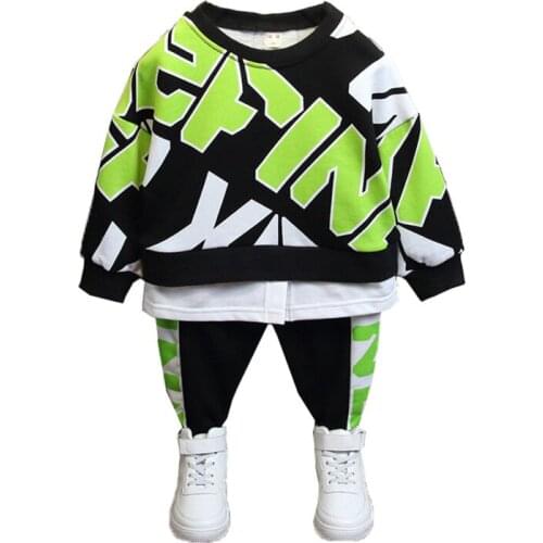 New Spring Autumn Baby Boys Girls Clothes Children Casual T-shirt Pants 2Pcs/sets Toddler Cotton Sports Clothing Kids Tracksuits