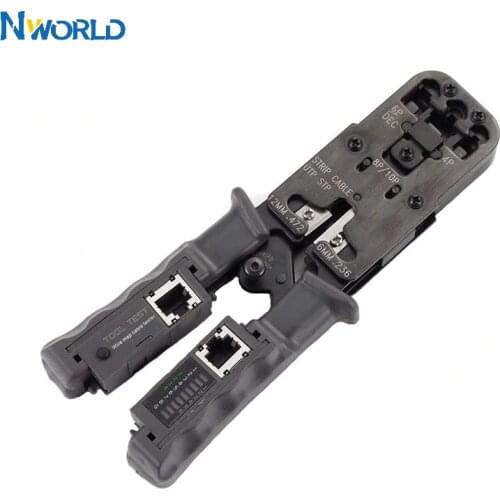 2 in 1 RJ45 Network LAN Cable Crimper Pliers Internet Tool Cable Tester Cable Pliers Set For Network rj45 Tester Stripper