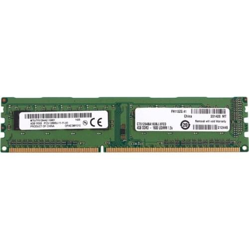DDR3 4GB Ram PC3 12800 1600MHz 1.5V Desktop PC Memory 240Pins System High Compatible for Intel(4 GB)