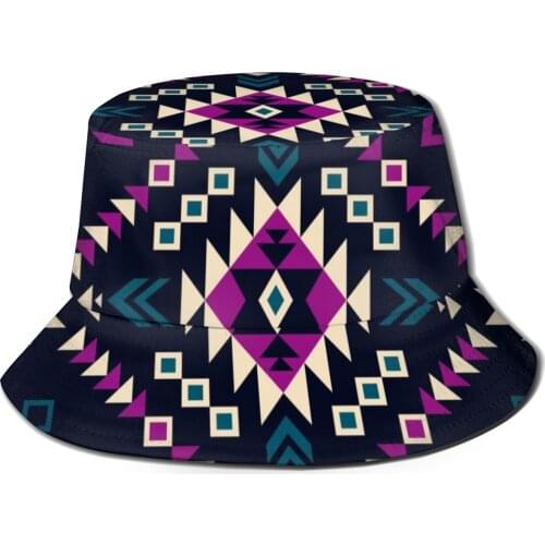 CINESSD 2020 New Fishermans Hat Bob Cap Tribal Navajo Ethnic Hipster Geometric Gorros Panama Windproof outdoor Bucket Hat
