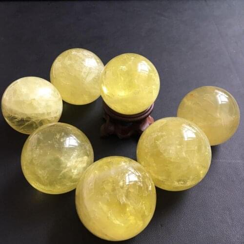 Natural Citrine Crystal Ball Reiki Quartz Energy Ore Mineral Healing Citrine Stone For Home Decoration Collection DIY Gift