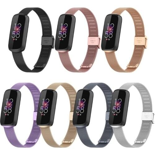 Stainless Strap Compatible with Fitbit-Luxe Waterproof-Durable Watch Buckle Mesh Fashion Bands Replace Sports Wristband