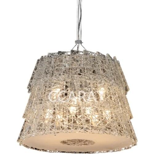 Nordic light luxury simple long restaurant bar chandelier villa living room bedroom creative round crystal chandelier