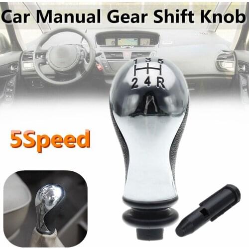 5 Speed Manual Car Gear Shift Knob with Adapter Lever for Citroen C5 2001-2008 Auto Handball Knob