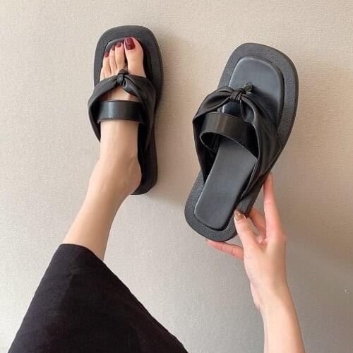 Luxury designer platform flip flops womens sandals Spring summer Genuine Leather outdoor female Slippers Casual girls shoes new