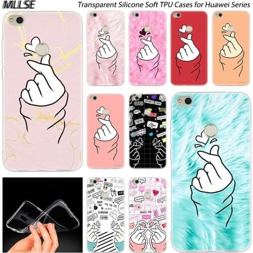 Love on the finger kpop heart Silicone Case for Huawei NOVA 3 3i 4 Honor 7A Pro 7S 6X 7X 8X 8 9 10 Lite Play View 20 Cover