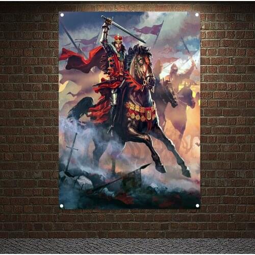 Medieval Knights of Christ History Poster Banners Wall Art Vintage Knight Templar Wall Hanging Crusades Paintings Home Decor A1