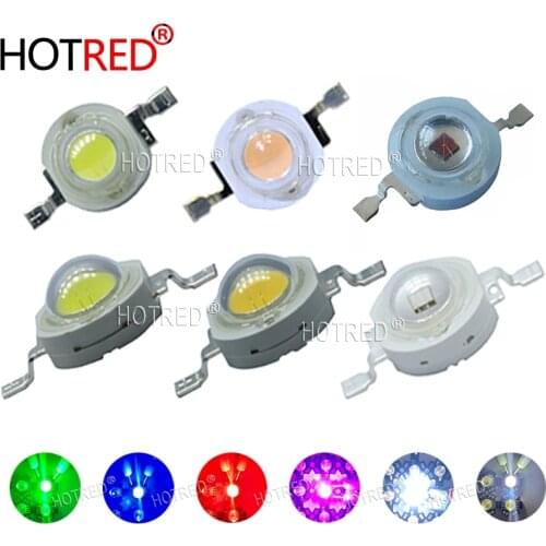 500pcs 1W 3W High Power LED Light-Emitting Diode Chip SMD Warm White Red Green Blue Yellow RGB For SpotLight Downlight Lamp Bulb
