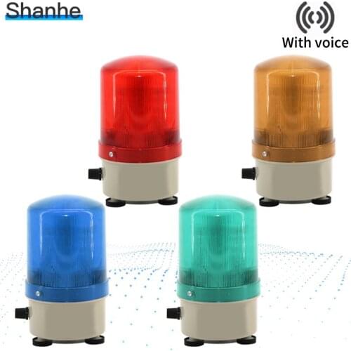 Rotating rotary LED strobe Alarm Lamp light siren yellow blue red green LED warning light with magnet mounting , sound adjustabl