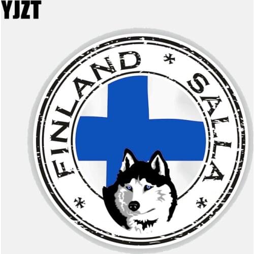 YJZT 13CM*13CM Creative Finland Salla Flag Car Sticker Window Motorcycle PVC Decal 6-2773