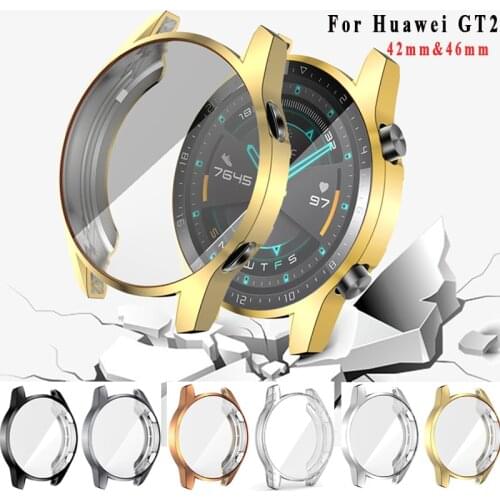 TPU Protection Case For Huawei Watch GT 2 42mm 46mm Cover Full Coverage Screen Protector Shell Bumper For Huawei GT2 Case