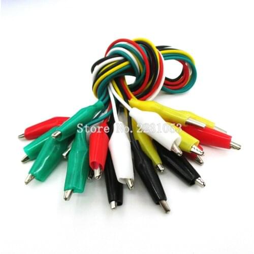 10PCS/SET Alligator Clips Electrical DIY Test Leads Alligator Double-ended Crocodile Clips Roach Clip Test Jumper Wire Brand