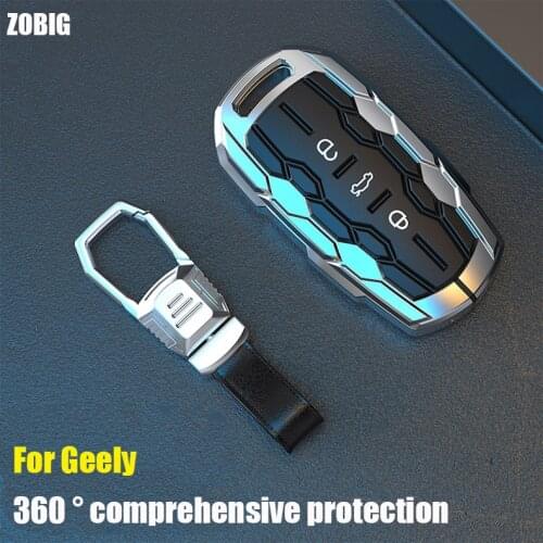 ZOBIG Zinc Alloy Remote Smart Key Shell Case Cover For Geely PREFACE NEW VISION SX11