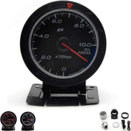 2.5" 60MM Oil Pressure Gauge Black Face With Logo/Car Gauge Meter