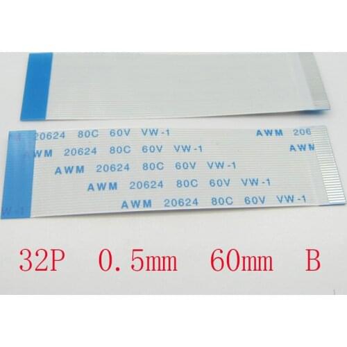 5-100pcs New FFC FPC 32pin flat flexible cable 0.5mm pitch forward Length 60mm 6cm Width 16.5mm Ribbon 32p Flex Cable Type B