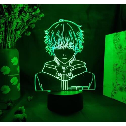 Anime Tokyo Ghoul Ken Kaneki Figure Upward Lighting Night Light 3D Illusion Lamp Home Desktop Decoration Bedside Table LED Manga