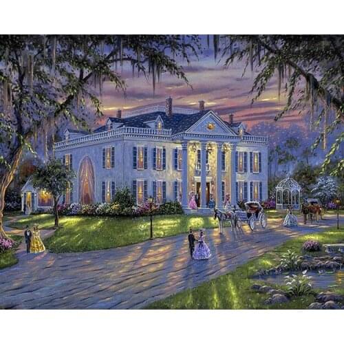Free shipping classical palace princess party scenery canvas prints oil painting printed on canvas wall art decoration picture