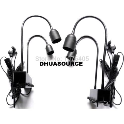 Double head lamp bracket holder Light Accessories E27 lamp holder gooseneck clamp fish tank lamp calmp clip light fixtures