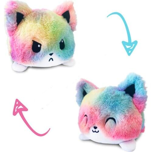 Reversible Cat Gato Kids Plushie Plush Animals Unicorn Double-Sided Flip Doll Cute Toys For Peluches Pulpos Plush Toys