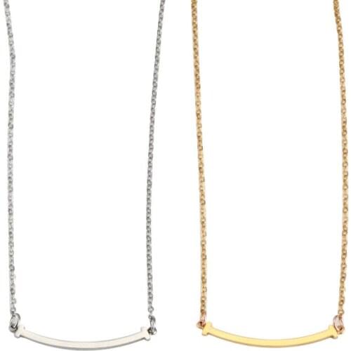 European American Letters Necklace Wishbone Wish Blessing Gift Necklace Stainless Steel Jewelry