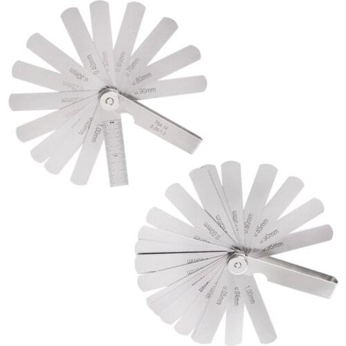 14 Blade 0.05-1mm Feeler Gauge Gage Thickness Measurment Tool Metric Gaps Filler