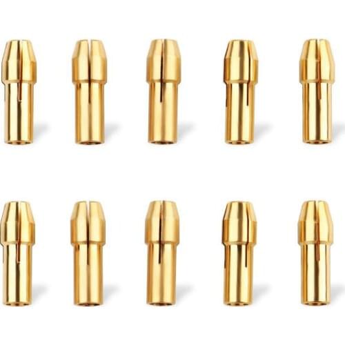 10PCS/Set Brass Drill Chucks Brass Collet Bits 4.3mm 4.8mm Shank Screw Nut Replacement For Rotary Tool Mini Drill Chuck