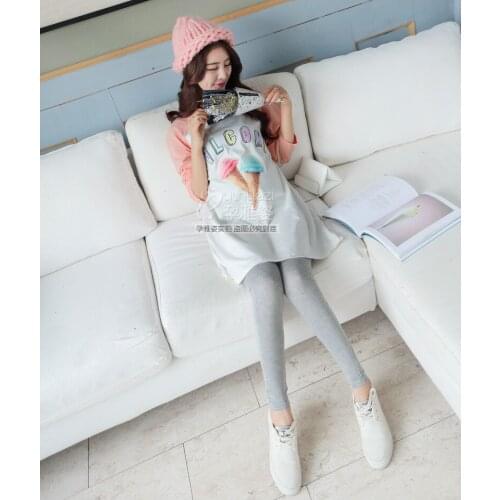 Spring Summer Casual Modal Cotton Gravida Maternity Candy Colors Pants Care Belly Leggings Clothes for Pregnant Women Plus Size