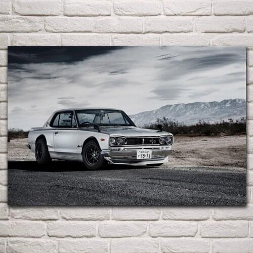Top car classis gtr supercar cool vehicle fanart living room home wall art decor wood frame fabric posters KN053
