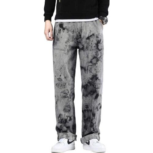 Trendy Hiphop Jeans Men Casual Denim Pants Camouflage Cargo Pants Straight Trousers Loose Baggy Harem Jeans Streetwear Clothing