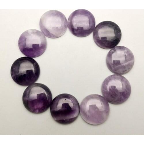 Fashion Wolf tooth and Amethyst 20MM 10pc Natural Stone round cabochon beads for jewelry making Ring charm necklace accessories