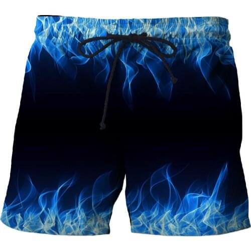 New Lce Hot Dragon 3D swimming trunks Men Summer Fashion Beach Pants Casual Men Women Swimwear Blue Flame Print Surf Shorts Male