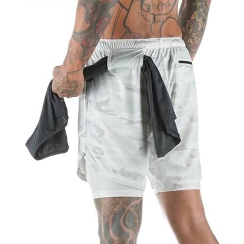 2021 NEW Camouflage jogger Shorts Men Double-deck Quick Dry Casual Shorts Built-in pockets gyms Shorts Men Sports Short Pants