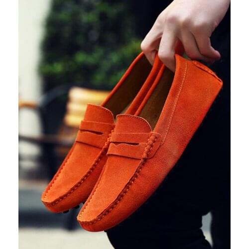Mens casual shoes spring and autumn new leather mens shoes high quality fashion leather shoes large size breathable loafers