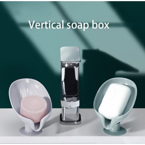 PP Soap Dish For Bathroom Leaf Shape Soap Container Box Drain Shower Handwashing Household Kitchen Bathroom Accessories Gadgets