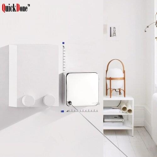 QuickDone Stainless Invisible Telescopic Clothesline Bathroom Balcony Wall Hanging Retractable Line Clothes Drying Rack NDK0417