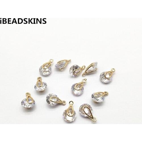 New arrival! 13x8mm 50pcs Cubic Zirconia Drop shape Charm for Earrings parts/hand Made Earrings make/ Jewelry Findings DIY