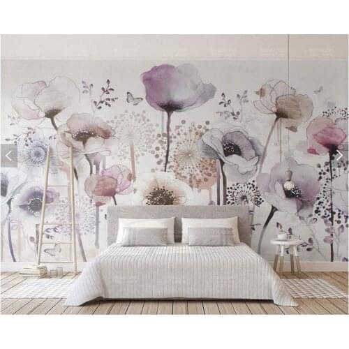 Custom 3D wallpaper flower, lilac flower watercolor murals for living room bedroom sofa background home decor wallpaper
