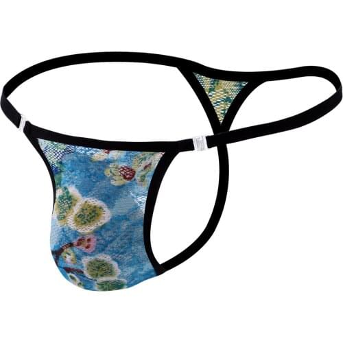 Sexy Gay Sex Underwear Lace Transparent Men Nightwear Lovers Jockstraps Erotic Man G-string Underwear Cock Pouch T-Back Thongs