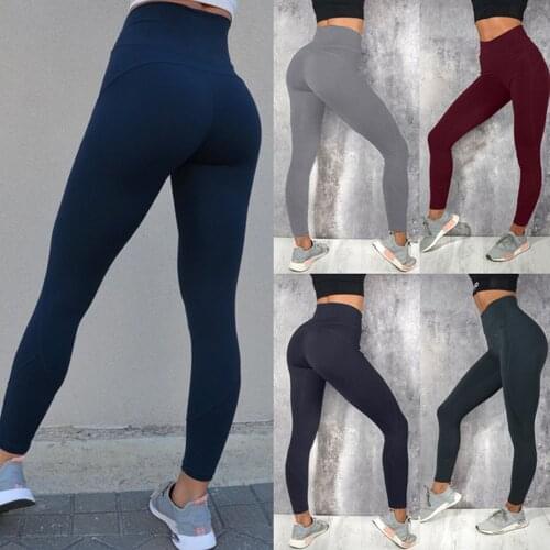 Push Up Yoga Pants Sportwear Women Fitness Stretchy High Waist Gym Leggings Black Light Gray Burgundy Leggings