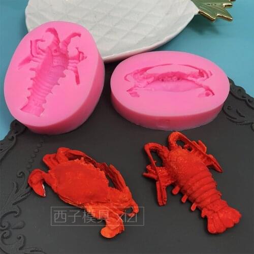 Crab lobster silicone mold simulation chocolate Mu Si ice cream mold handicraft clay resin mold soup moulds