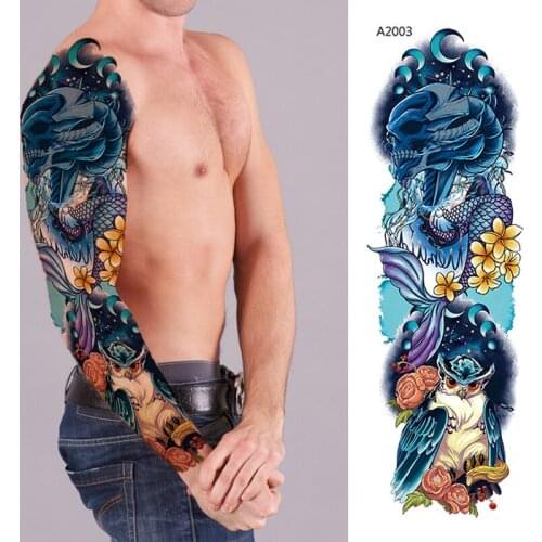 Large Size Dragon Tattoo Sticker Fashion Oriental Elements Waterproof Temporary Tatto Watercolor DIY Body Art Fake Tatoo