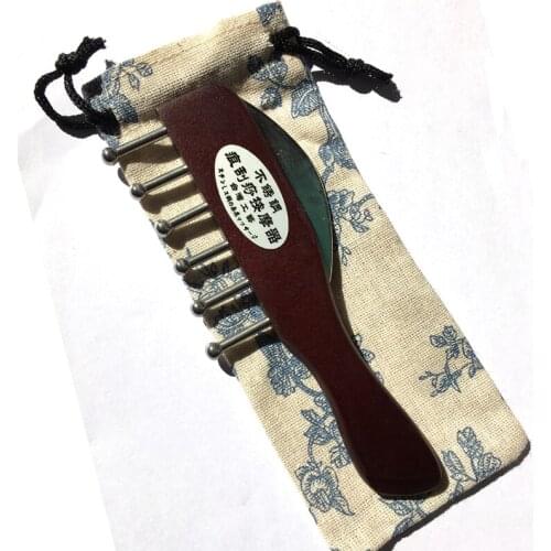 Taiwan massage comb with scraping function meridian abody massage stainless steel scraping comb