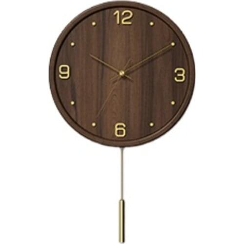 Silent Wall Clock Pendulum Hanging Classic Europe Style Wall Clock Wood Modern Design Simple Reloj De Pared Home DecorBG50CW