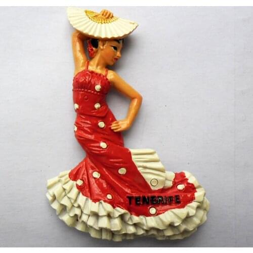 QIQIPP Spain tourist souvenir Flamengo dancing girl stereo refrigerator decorations magnetic stickers accompanying gifts