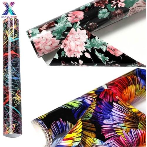 XFX HTV 1 Sheet 25x30.5cm Cricut Vinyl Beautiful Color TPU Heat Transfer Vinyl Heat Press Machine Flowers HTV DIY Cloth Cricut