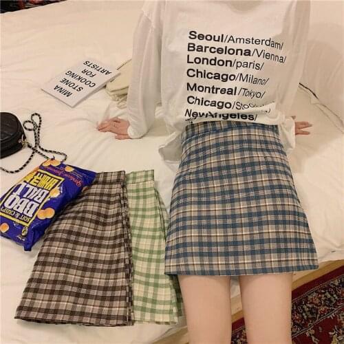 Skirts Women Plaid Summer Mini Y2K Skirt Harajuku High Waist Students Fashion Egirl Korean Streetwear Vintage Sexy Skirt